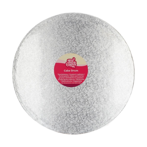 Cake drum rond 30 cm argent