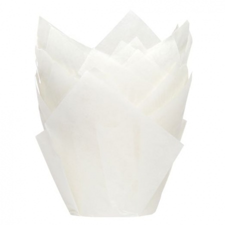Tulip cups blanches x36