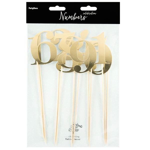 Cake topper chiffre dor� x11