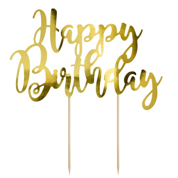 Cake topper Happy Birthday dor�