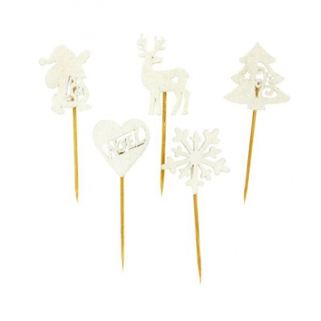 Décoration de Noël en bois pailleté
