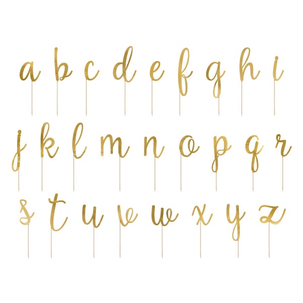 Cake topper lettre doré x53