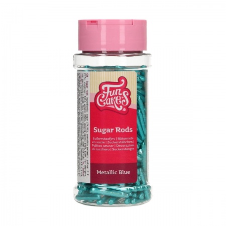 Bâtonnet en sucre bleu métalique 70 g