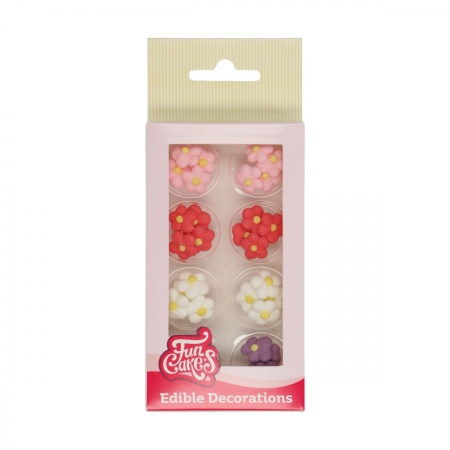 Petite fleur multicolore en sucre x 32