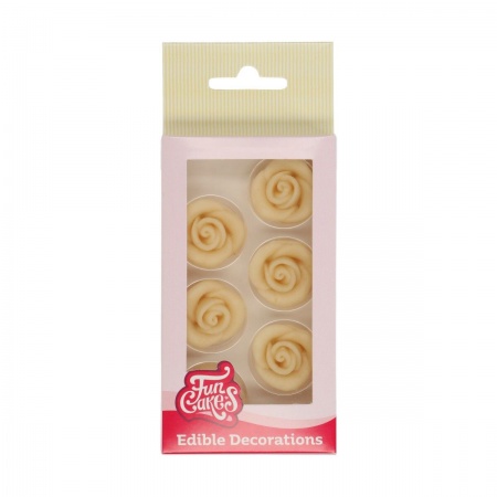 Rose blanche en pâte d'amande X 6