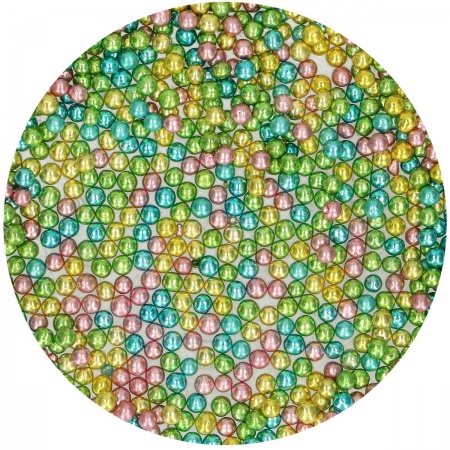 Perle multicolore métalique en sucre