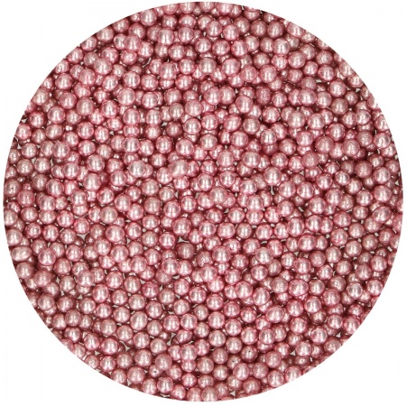 Perle rose métallique en sucre