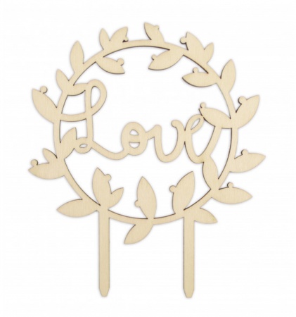 Cake topper Love en bois