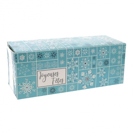 Boîte à bûche en carton 40 cm décorée