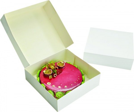 boîte à gâteau carrée 18cm, hauteur 8cm