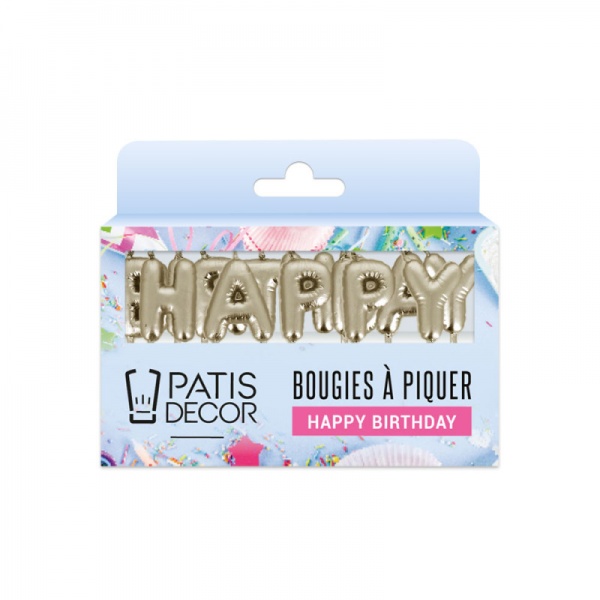 Bougie lettres Happy Birthday x13