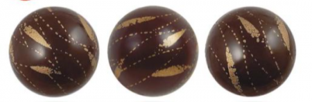 Boule en chocolat noir x 2 décor doré