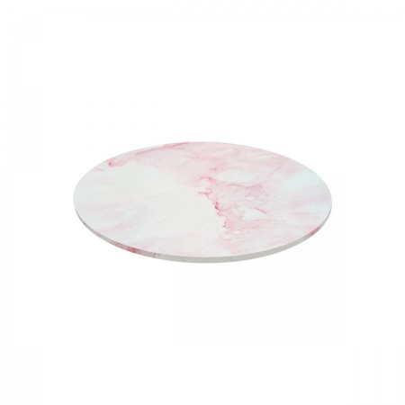 Cake board masonite rond 25 cm, effet marbre rose