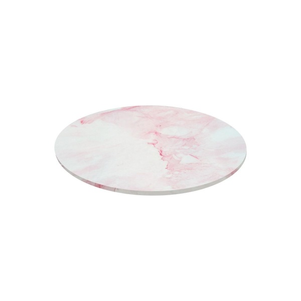 Cake board masonite rond 25 cm, effet marbre rose