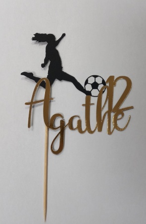 Cake topper football fille