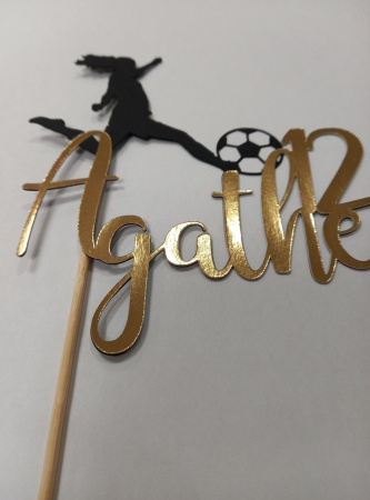 Cake topper football fille