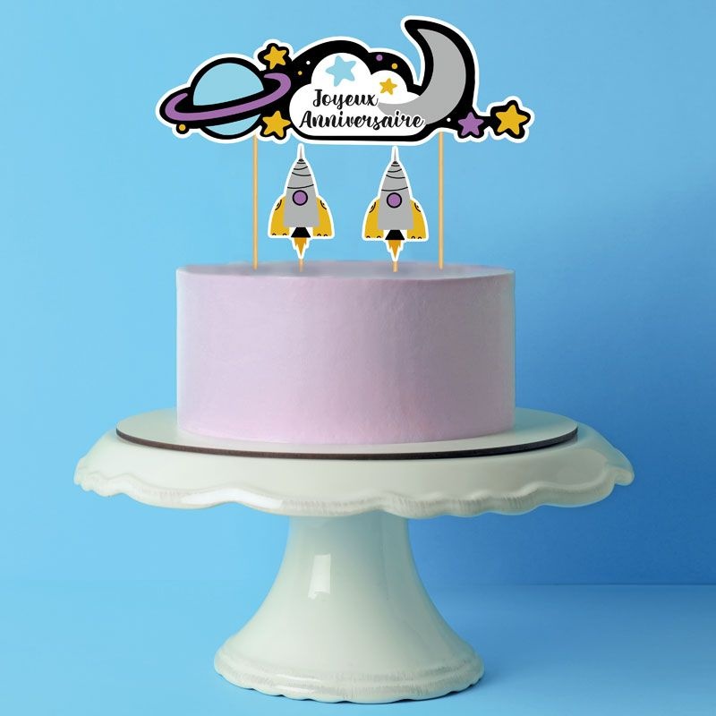 1 feutre alimentaire bleu pour décoration de gâteaux anniversaire