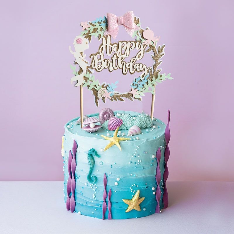 Cake topper Happy Birthday sirene