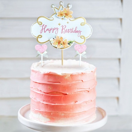 Cake topper Happy Birthday vintage