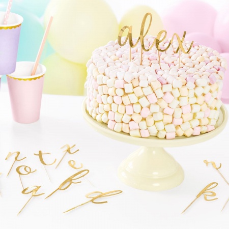 Cake topper lettre doré x53