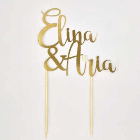 Cake topper personnalisé 2 mots, 2 prénoms