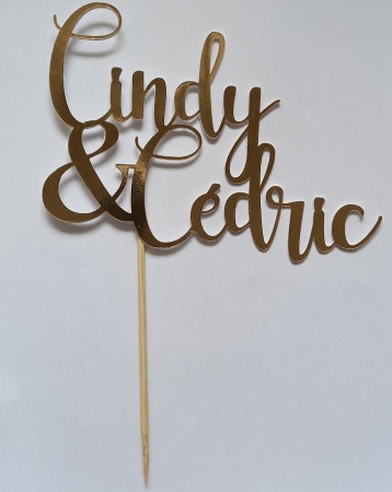 Cake topper personnalisé 2 mots, 2 prénoms