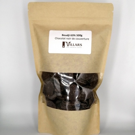 Chocolat couverture noire Boudji 63%