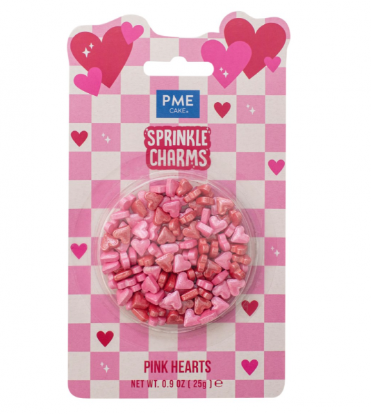 Coeurs en sucre nacr�s rose