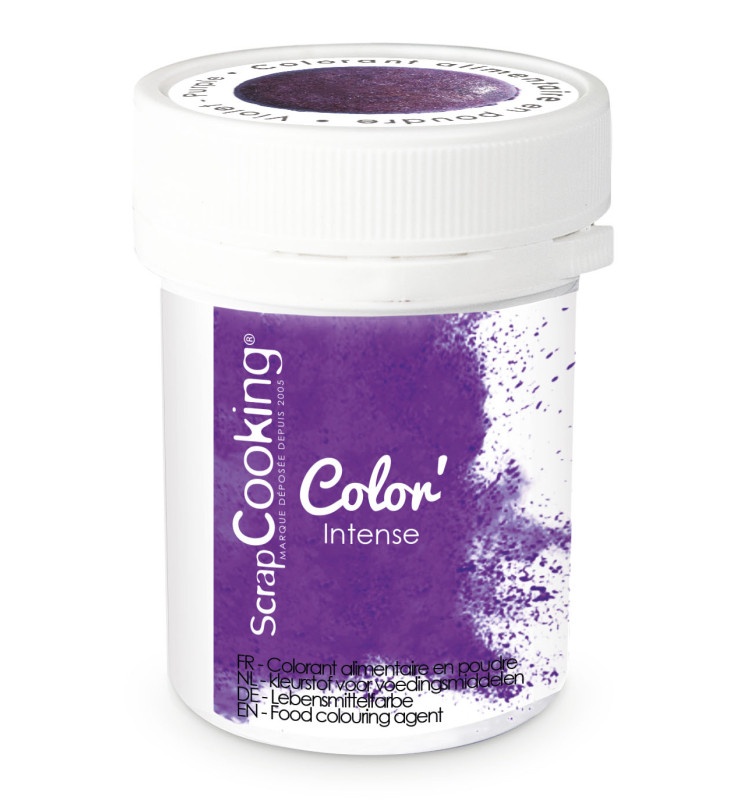 Colorant alimentaire en poudre hydrosoluble violet myrtille 10 gr