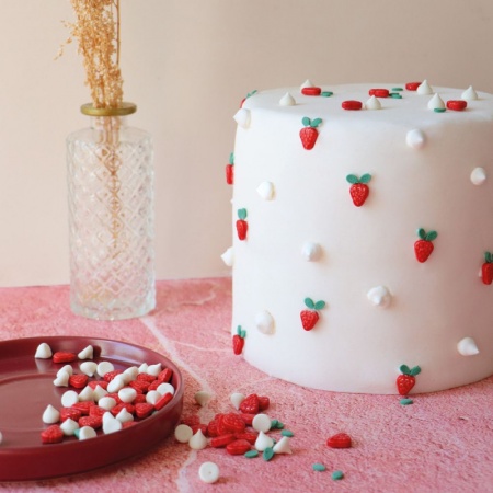 D&eacute;cor en sucre tarte aux fraises