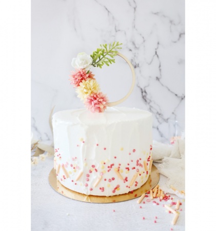 Décor mix pêche rose blanc en sucre 