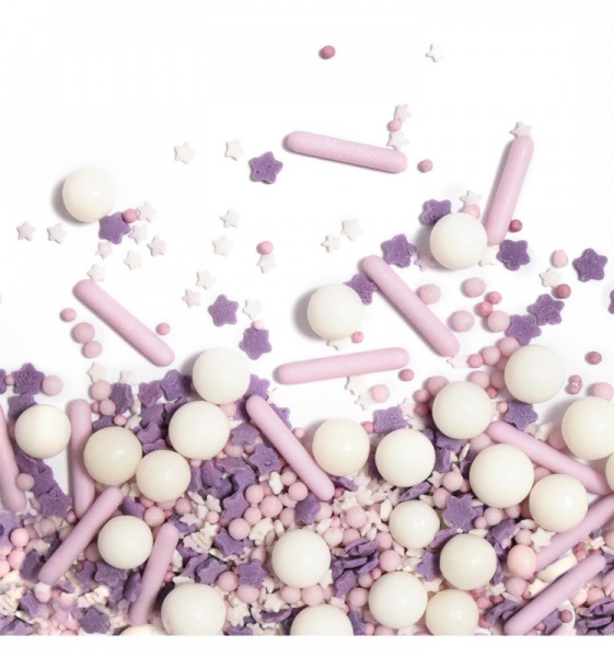 D�cor mix violet et blanc en sucre 