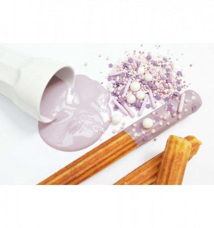Décor mix violet et blanc en sucre 