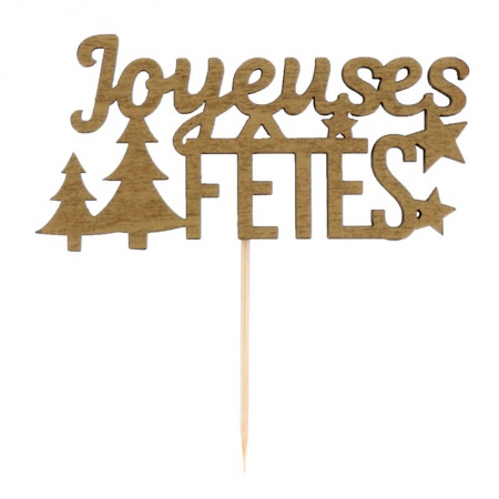 Décoration de Noël Joyeuses Fêtes doré