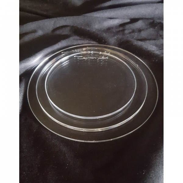 Disque � ganache en plexiglas 13,3 cm x2