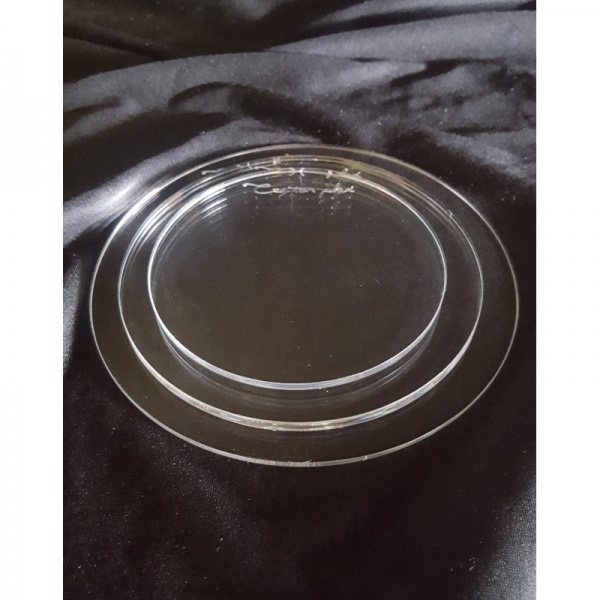 Disque � ganache en plexiglas 13,3 cm x2