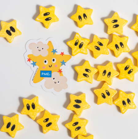 Etoiles en sucre jaune visage