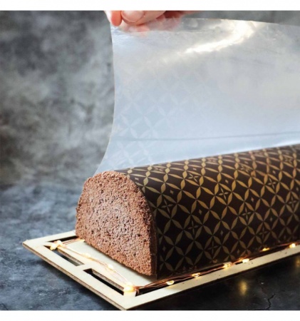 Feuille de transfert pour bûche dorée