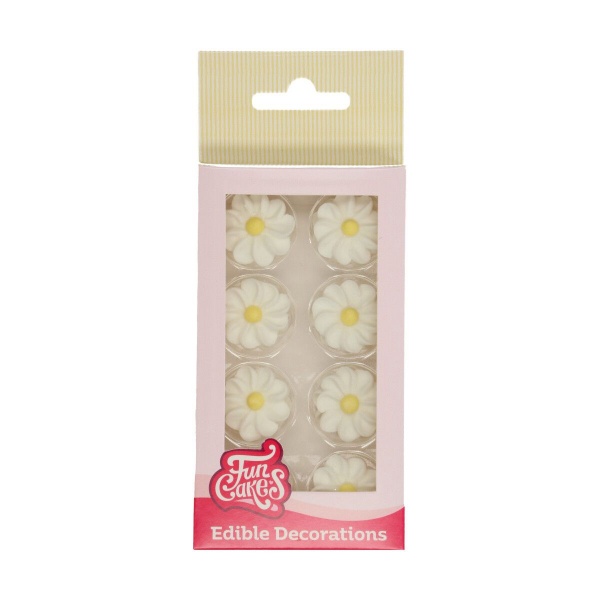 Fleur en sucre blanc marguerite x 16