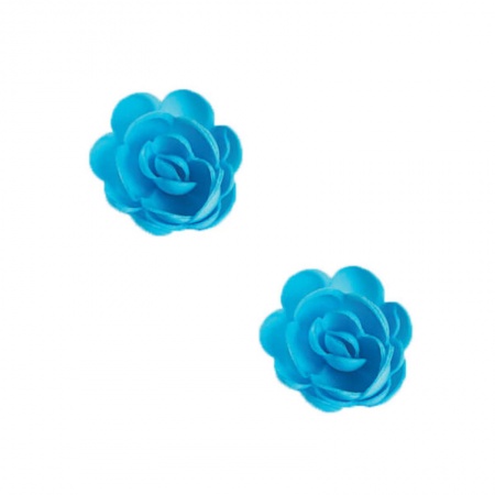 Fleurs en azyme bleu x6