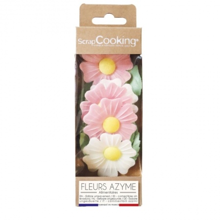 Fleurs en azyme &eacute;glantine avec feuilles x6