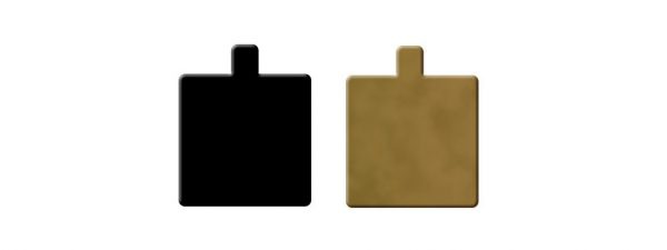 fond carton carr� 8cm or/noir