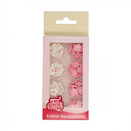 Mini fleur en sucre roses et blanches x 64