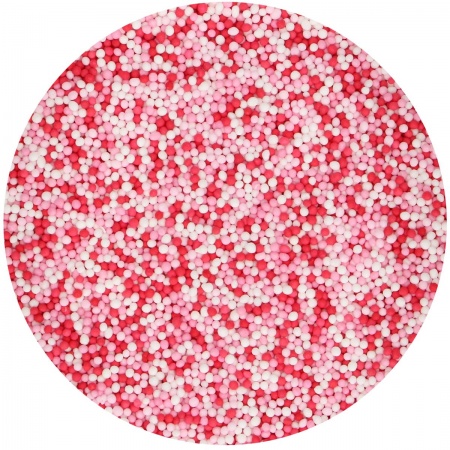 Mini perle rouge rose et blanc en sucre