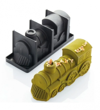 Moule &agrave; b&ucirc;che Locomotive en silicone