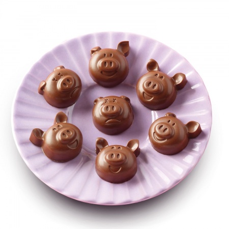 Moule &agrave; chocolat cochon en silicone