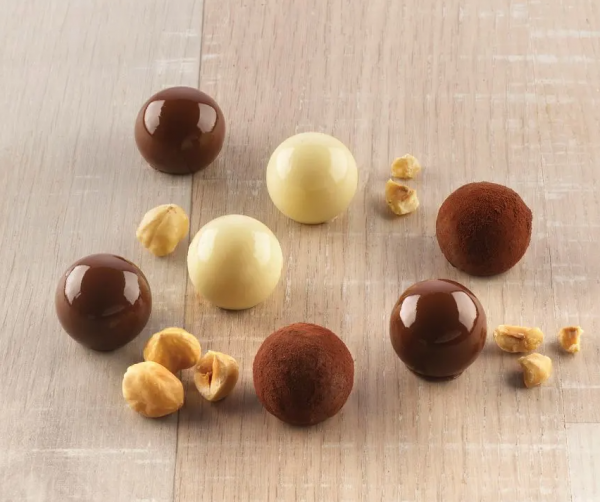 Moule � chocolat en silicone boule-truffe