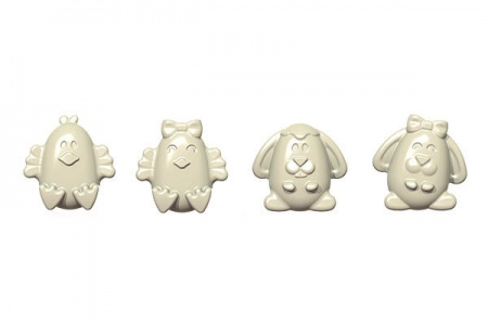 Moule à chocolat en silicone personnages de Pâqes