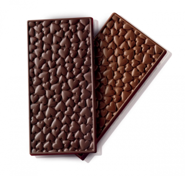 Moule � chocolat en silicone tablette coeur