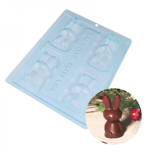 Moule � chocolat lapin en 3 parties